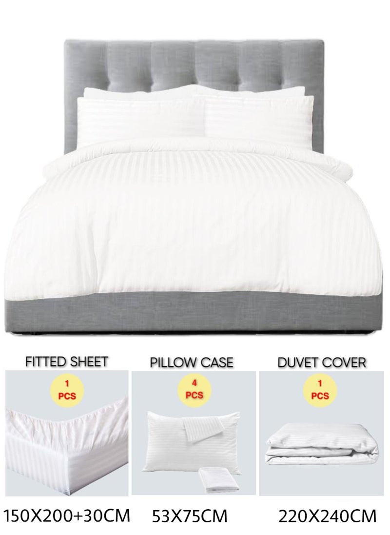 Blueberry 6 Pieces Queen Size Duvet Cover Set - Includes 1 Duvet Cover (220x240cm), 1 Fitted Sheet (150x200+30cm), 4 Pillow Cases (53x75cm) - Image 2