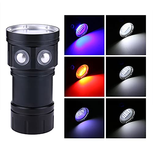 Camrusic Dive Light, Diving Flashlight 18000 Lumen IPX8 Waterproof Diving Torch Scuba Dive Lights 500M Underwater LED Flashlight Submersible Lights - Image 4
