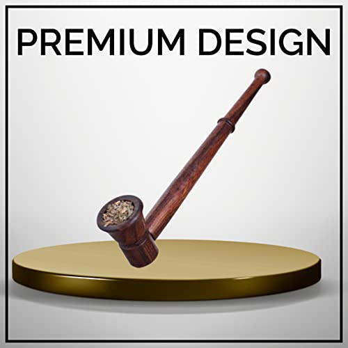 White Leaf Tobacco Wooden Smoking Pipe - Brown Pot & Royal Black (Pack of 2) | Handmade Classic Retro Sailor Pipe | Durable Hard Wood Material | Made in India - Image 2