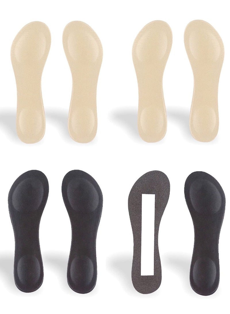 Excefore 4 Pack Invisible Cushioning Insoles for High Heels, High Heel Inserts & Pads, Ball of Foot Pain Relief Cushion, Suitable for Heel and Ball of The Foot (Nude & Black) - Image 1