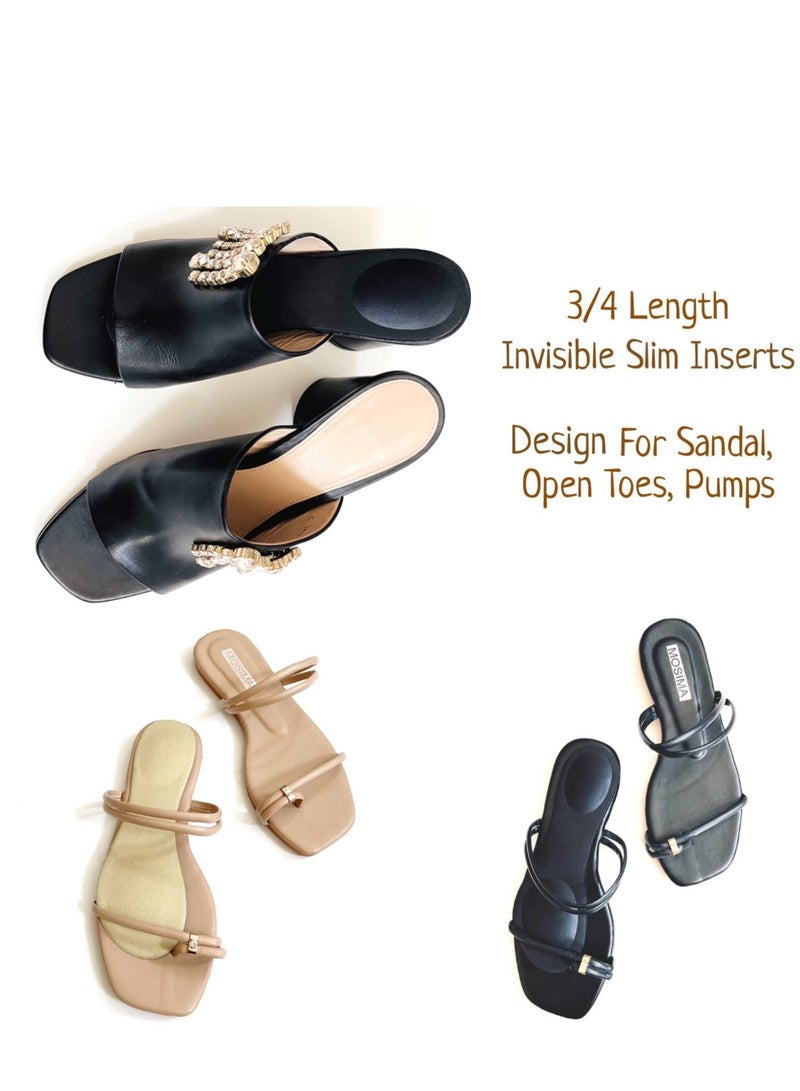 Excefore 4 Pack Invisible Cushioning Insoles for High Heels, High Heel Inserts & Pads, Ball of Foot Pain Relief Cushion, Suitable for Heel and Ball of The Foot (Nude & Black) - Image 2