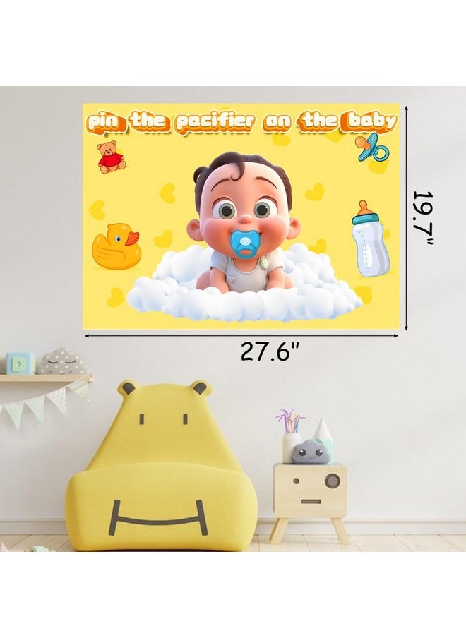 iPartyCool - Baby Shower Games, Pin The Baby Pacifiers On The Baby Games, Baby Shower Decorations Boy, Baby Shower Stickers, Baby Shower Party Favors, Gender Reveal Games Baby Shower Games For Girl - Image 1