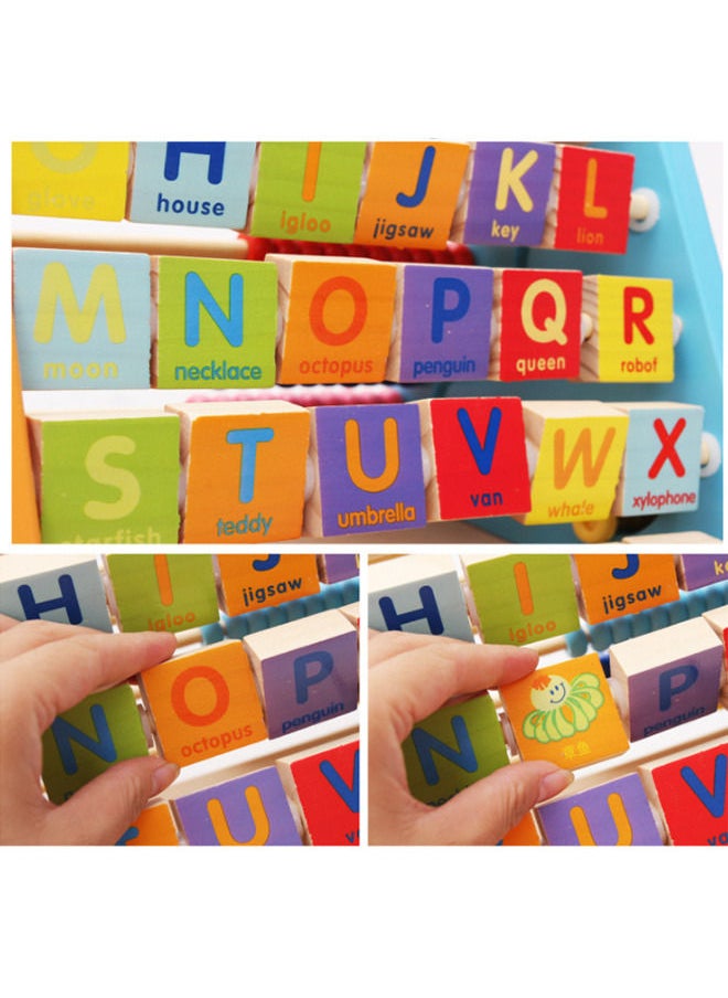 YelaJoy - Educational Activity Cube Abacus - Wooden Alphabet Blocks Abacus Clock - Activity Cube for Toddlers 5 in 1-Wooden Activity Toys for Babies Learning-Wooden Toys for 1 Year to 3 year Old - Image 1
