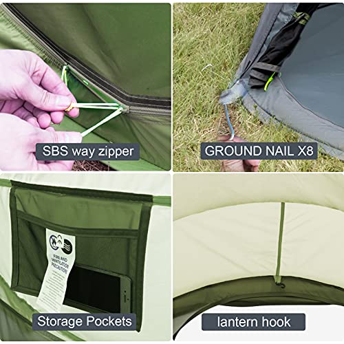 Londtren Pop Up Tents for Camping 4 Person Waterproof Military Popup Tent Camping Easy Up Camping Tents Instant Pop Up Tent Big Green - Image 5