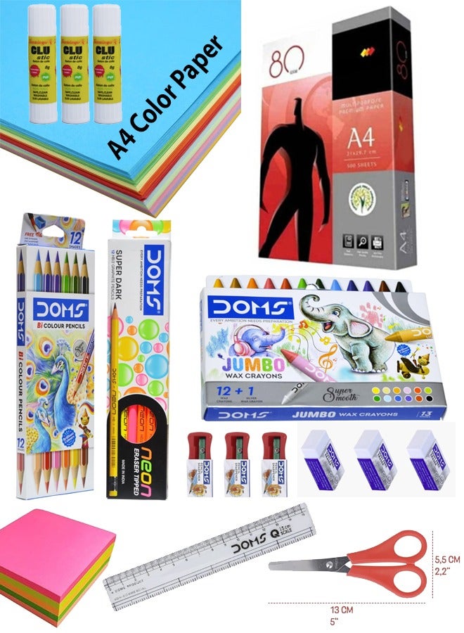 DOMS طقم القرطاسية المدرسية 17 في 1 ( 45 قطعة ) DS01
