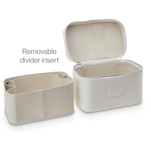 ETOILE - Mini Vanity Case Off White - Stylish Travel Makeup Bag Organizer With Removable Dividers - Image 4