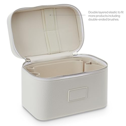 ETOILE - Mini Vanity Case Off White - Stylish Travel Makeup Bag Organizer With Removable Dividers - Image 5