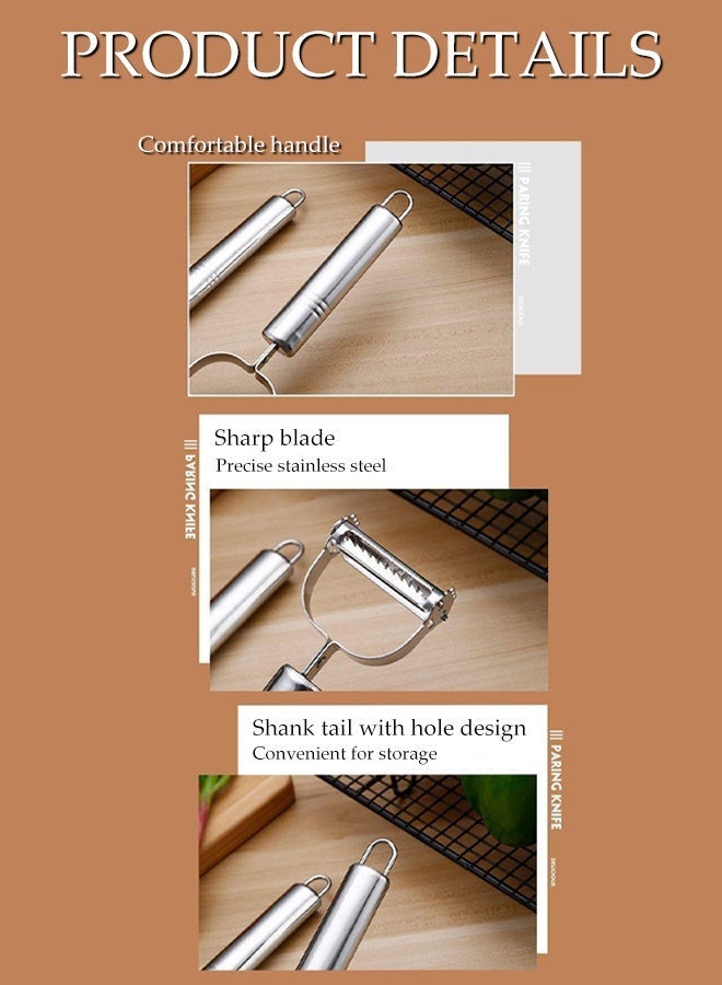 DUNISO 3 Pcs Stainless Steel Peeler,Melon and Fruit Shaving Knife,Multi Function Peeler,Durable and Sturdy, Easy to Hang,for Potato, Carrot, Cucumber - Image 3