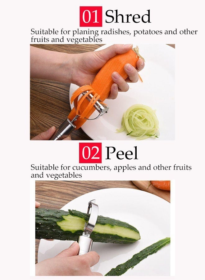 DUNISO 3 Pcs Stainless Steel Peeler,Melon and Fruit Shaving Knife,Multi Function Peeler,Durable and Sturdy, Easy to Hang,for Potato, Carrot, Cucumber - Image 4