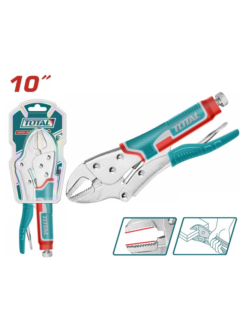 TOTAL 10-inch Locking Pliers for Gripping, Clamping, and Holding