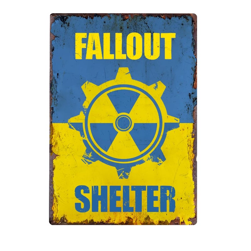 Flinelife Fallout Shelter Sign - 8x12 Metal Decor - Image 1