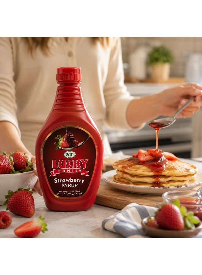 LUCKY FAMILY Strawberry Syrup 624g - Image 5