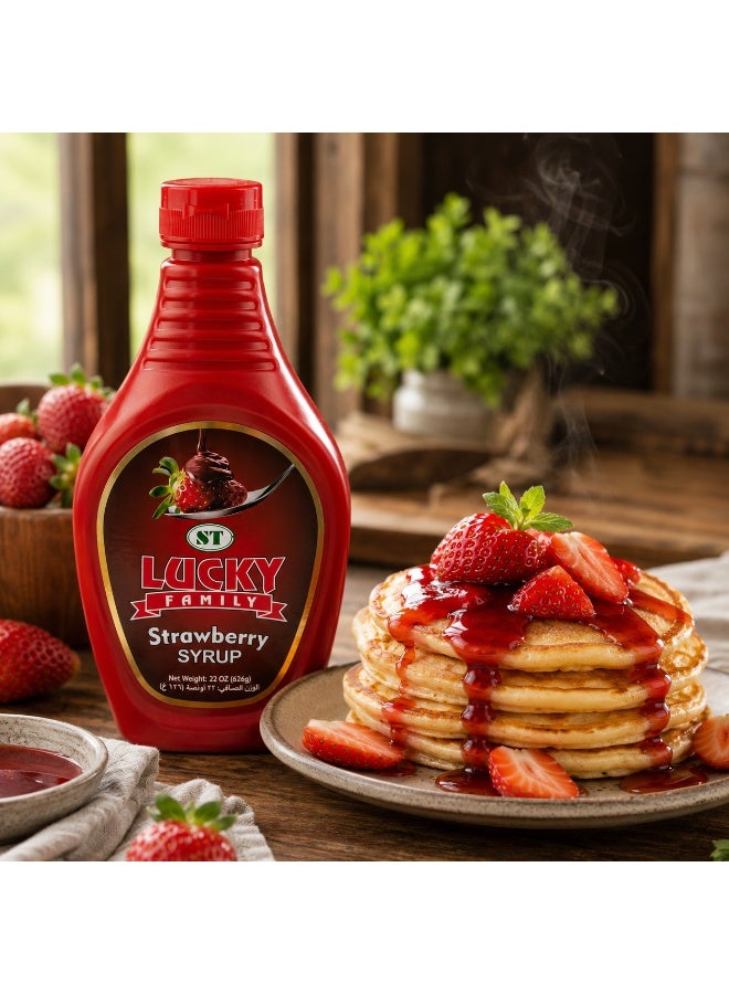LUCKY FAMILY Strawberry Syrup 624g - Image 4