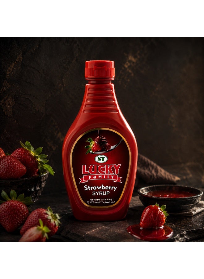 LUCKY FAMILY Strawberry Syrup 624g - Image 2