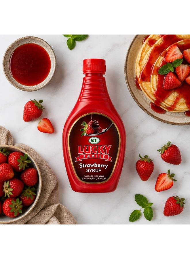 LUCKY FAMILY Strawberry Syrup 624g - Image 3