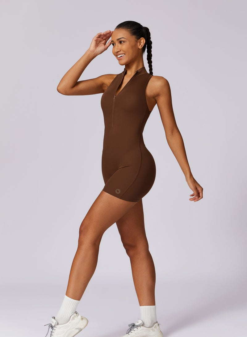 KAWN.YOGA Womens High-Neck Low Back Sleeveless Scrunch Jumpsuit - Image 2