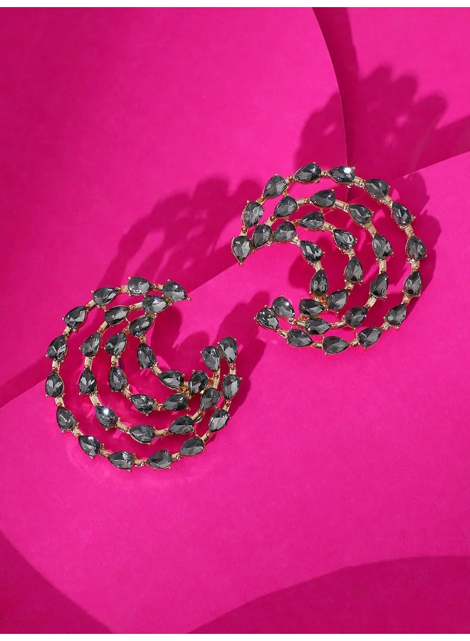 سوهي مسمار حجري مصمم للحفلات مطلي بالذهب