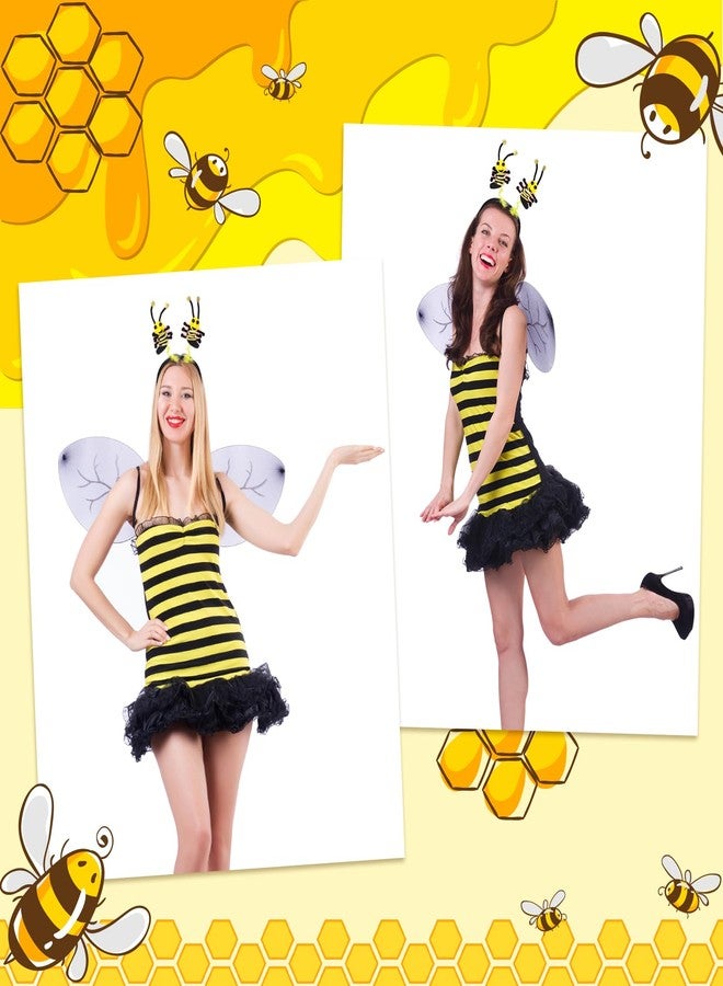 Suncalla 4 Pcs Bee Headbands Boppers Tentacle Hair Bands Spring Summer Garden Theme Party Headwear Photo Props Accessories - Image 4