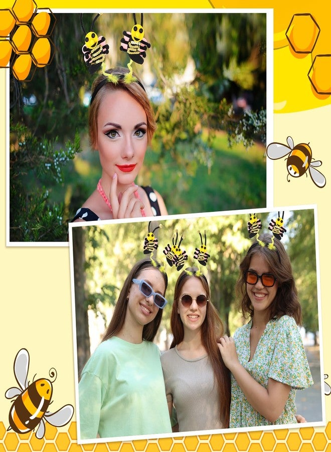 Suncalla 4 Pcs Bee Headbands Boppers Tentacle Hair Bands Spring Summer Garden Theme Party Headwear Photo Props Accessories - Image 5
