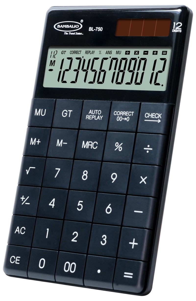 Bambalio 12 Digits BL-750 Black Smart in Fashion Big Size Large Display Calculator 3 Years Warranty. - Image 3