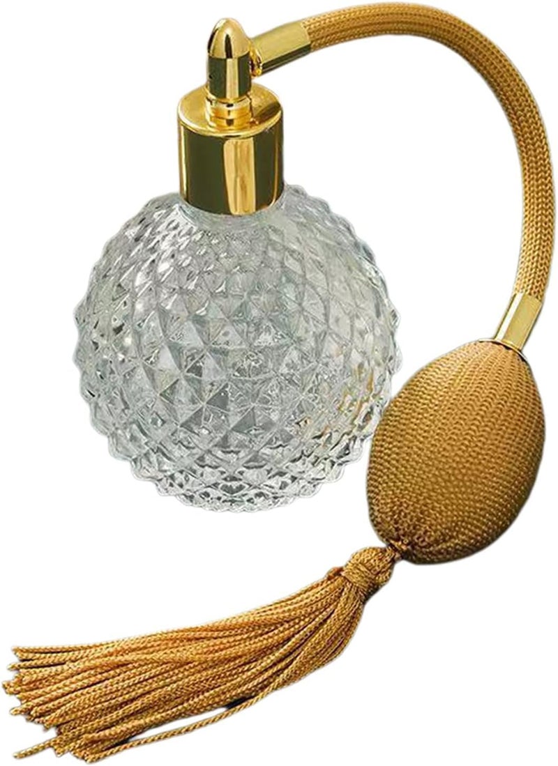 100ml Air Bag Perfume Bottle Vintage Glass Perfume Bottle With Atomizer Empty Cosmetic Mini Refillable Bottle (Clear Gold)