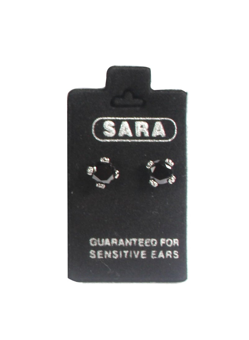 Sara Earrings Silver 0301010002 Black