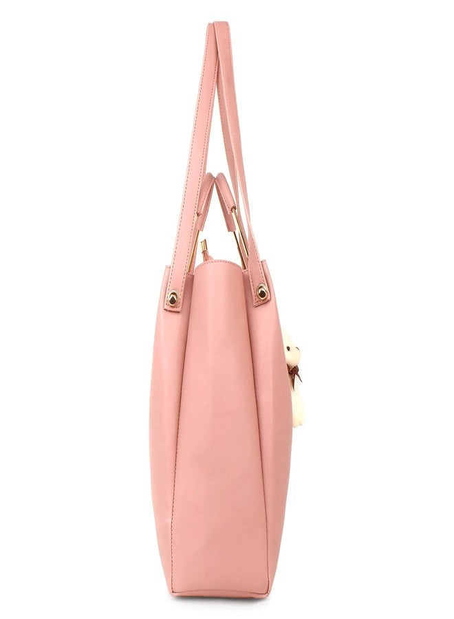 DANIEL CLARK Beautiful Office handbags for Girls and Women Set of 3 (Pink) - Image 4