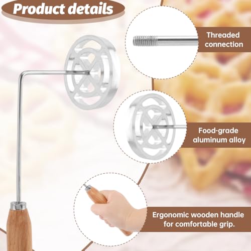 Saycker 3Pcs Rosette Iron Set,Bunuelos Mold with Handle,Aluminum Alloy Bunuelos Cookie Press Mold,3 Shapes(Star/Flower/Circle),Funnel Cake Maker Cooking Stamp Maker Kit,for Kitchen Baking - Image 4
