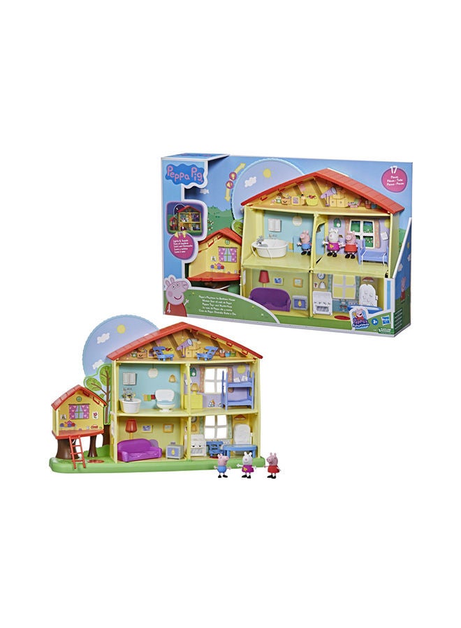 Peppa Pig Peppa’s Adventures Peppa's Playtime to Bedtime House Toy, with Speech, Light, and Sounds, 3 Figures, 13 Accessories, Ages 3 and Up  - Image 1