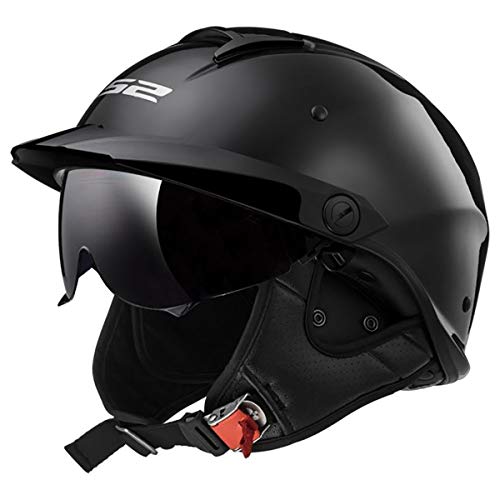 LS2 Helmets Rebellion Motorcycle Half Helmet (Gloss Black - X-Large) - Image 1