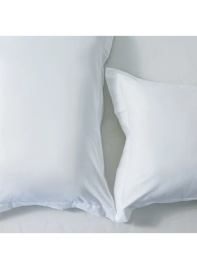 DANUBE HOME Bliss 2 - Piece 144 Tc Cotton Pillow Case Set 50X75 Cm White | 100% Cotton - 144 Thread Count Decorative Throw Pillowcase Set For Couch Sofas