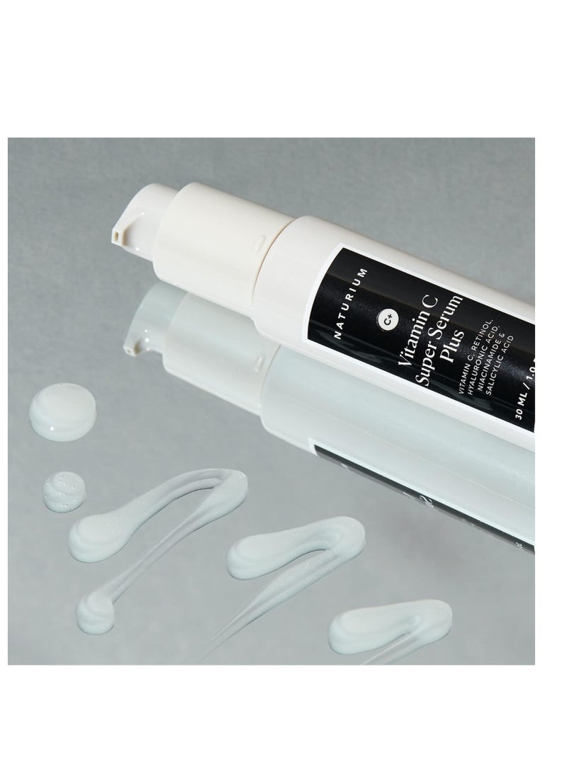 NATURIUM Naturium Vitamin C Super Serum Plus, Smoothing Face Care, plus Retinol, Hyaluronic Acid, Niacinamide & Salicylic Acid, 1 oz  - Image 4