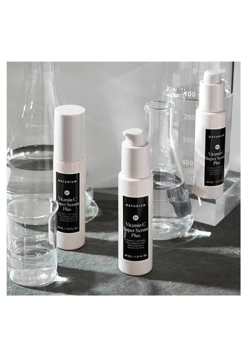 NATURIUM Naturium Vitamin C Super Serum Plus, Smoothing Face Care, plus Retinol, Hyaluronic Acid, Niacinamide & Salicylic Acid, 1 oz  - Image 5