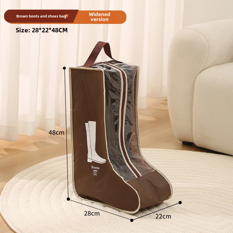 Travel PVC Shoe Storage Bag Moistureproof Long brown "25*22*48]