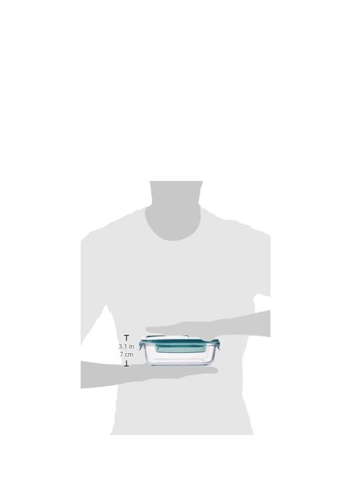 Raxoom 2 Pcs Glass Airtight Food Storage Container RF9984 with Lid 1040ml & 370ml, Rectangle, Freezer & Dishwasher Safe - Image 3