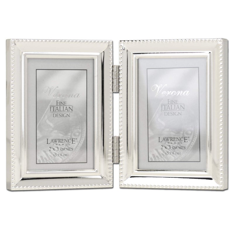 Lawrence Frames Bead Border Design, 2.5x3.5 Double, Silver - Image 5