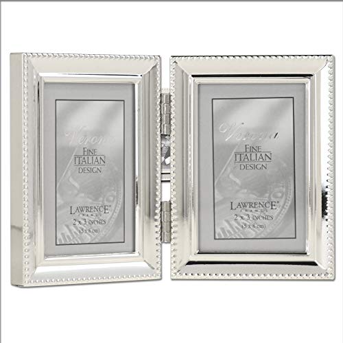 Lawrence Frames Bead Border Design, 2.5x3.5 Double, Silver - Image 3