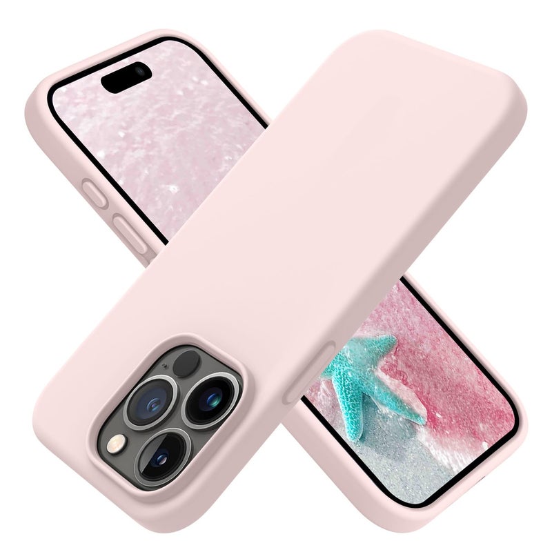 OTOFLY Designed for iPhone 15 Pro Case, Silicone Shockproof Slim Thin Phone Case for iPhone 15 Pro(6.1 inch), (Chalk Pink) - Image 1