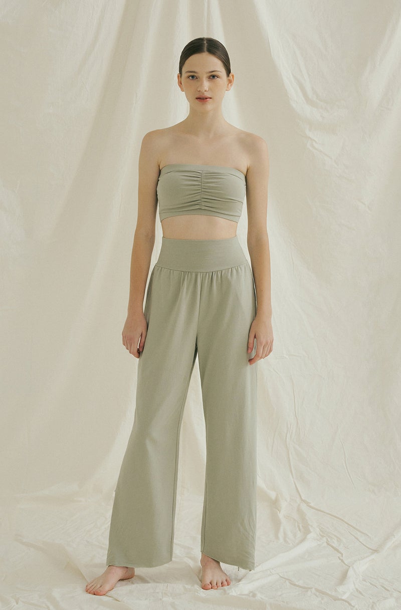 2023 Yoga Fitness Crop Top Set Avocado Two-Piece Set