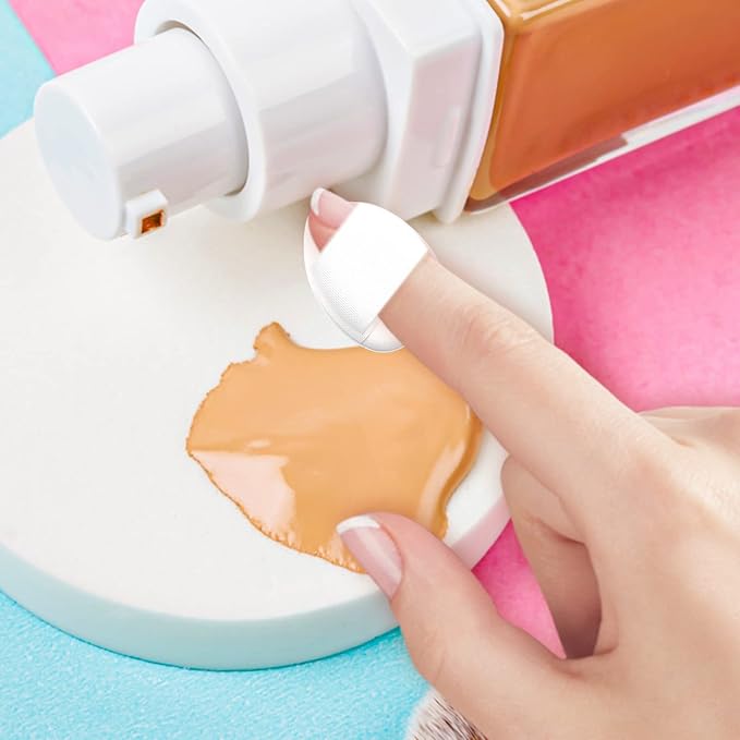 Sibba 12 Pieces Sponges Powder Puff with Finger Holder Strap Mini Beauty Blender Face Eyes Makeup Pads for Liquid Foundation Halloween Costume Festival Make Up Cosmetic Wet Dry Tool