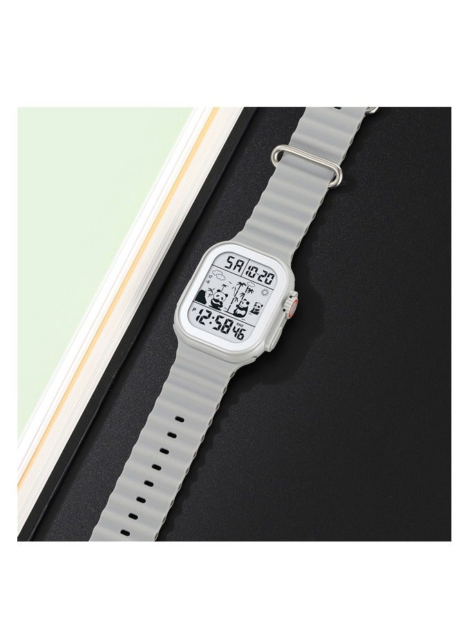 SKMEI SKMEI 2247 Men Digital White Dial Grey Silicone Strap - Image 2
