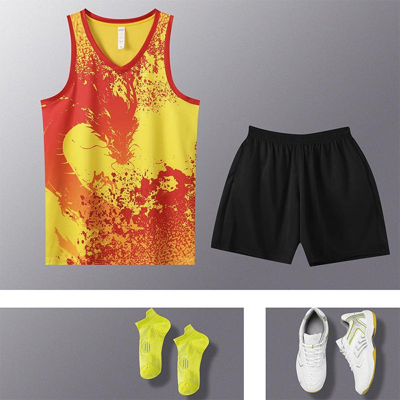 Basketball Training Suit Sports Vest Dragon Boat Suit Set Dragon Boat Dance Suit Dragon Suit Corporate Community Group Purchase Printing - Image 5