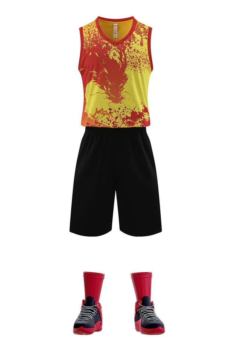 Basketball Training Suit Sports Vest Dragon Boat Suit Set Dragon Boat Dance Suit Dragon Suit Corporate Community Group Purchase Printing - Image 1