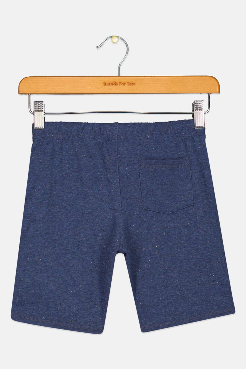 Andy & Evan Kids Boy Textured Basic Shorts, Navy - Image 2