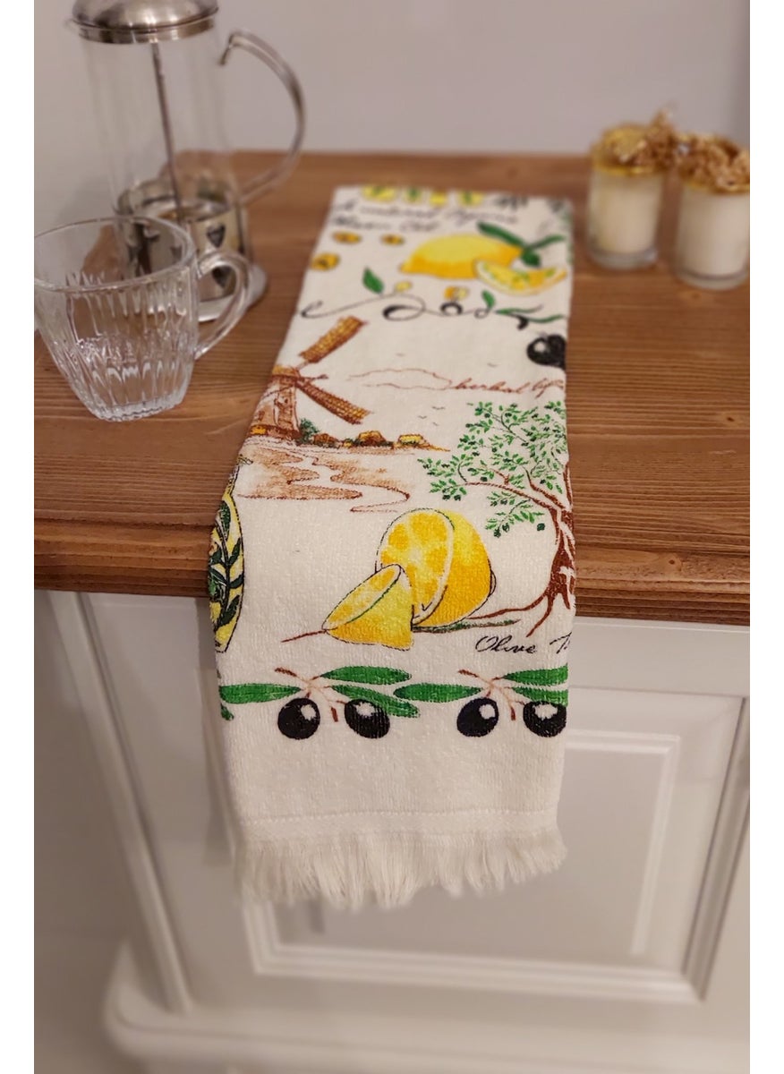 Cnr Garden Fringed Cotton Printed 100% Cotton 40X60 cm Hand Face Kitchen Towel Soft Patterned Water Absorbent Towel  - Image 1