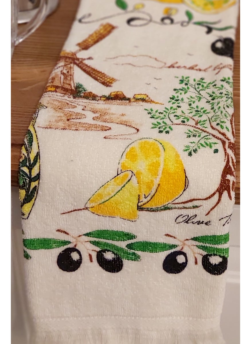 Cnr Garden Fringed Cotton Printed 100% Cotton 40X60 cm Hand Face Kitchen Towel Soft Patterned Water Absorbent Towel  - Image 2