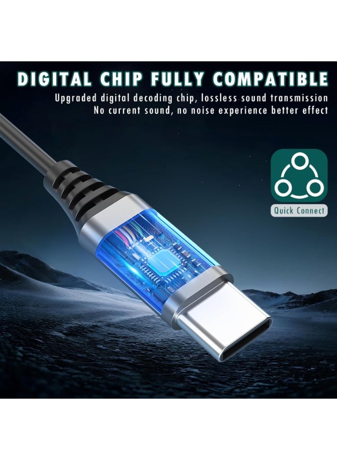 انسجام USB C سماعات الرأس النوع C سماعات الأذن السلكية ستيريو الصوت عزل سماعات الأذن الشاملة السلكية لآي فون 15/16 برو ماكس لسامسونج S24/S25 Ultra لريدمي لهواوي - Image 4