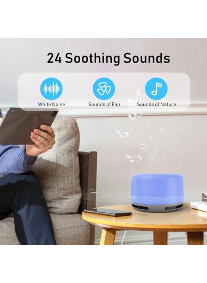 White Noise Machine Baby and Adult, Sound Machine for Sleeping/Relaxing, Portable Baby Night Light with Soothing Sounds, Bluetooth&Long Battery Life, for Sleep/Office/Travel - Image 5