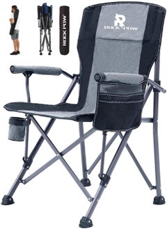 Rock Pow Folding Camping Chair Oversized Heavy Duty Padded Outdoor Chair with Cup Holder Storage and Cooler Bag 450 LBS Weight Capacity Thicken 600D Oxford  - Image 1