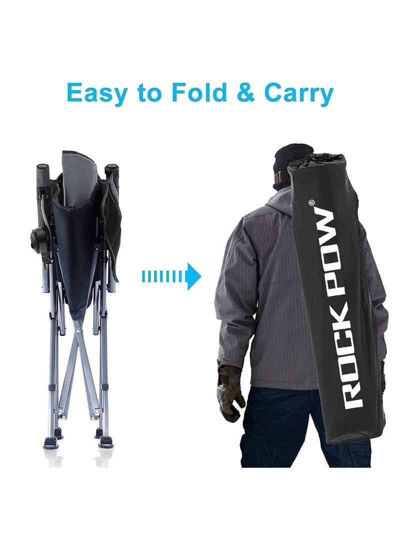 Rock Pow - Folding Camping Chair Oversized Heavy Duty Padded Outdoor Chair with Cup Holder Storage and Cooler Bag 450 LBS Weight Capacity Thicken 600D Oxford - Image 1